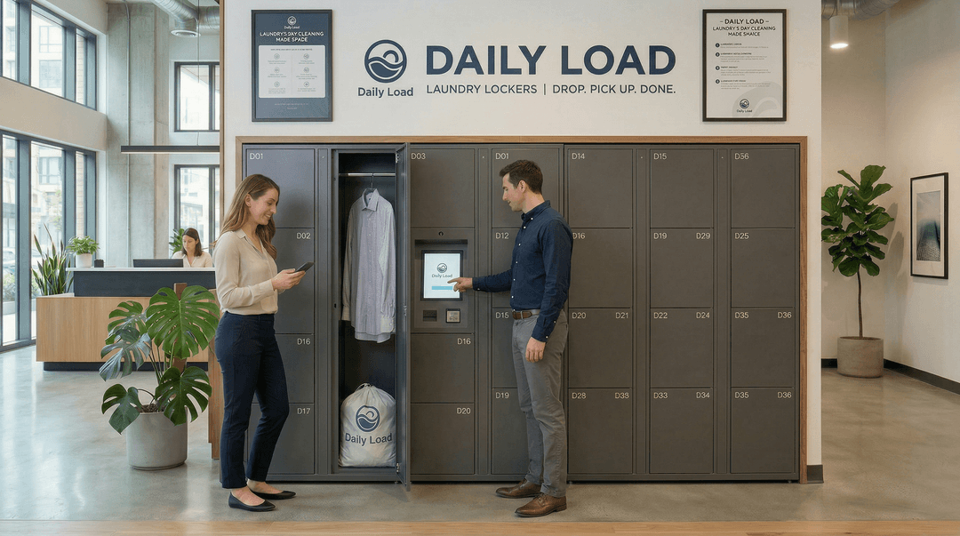 Couple using a Daily Load laundry locker